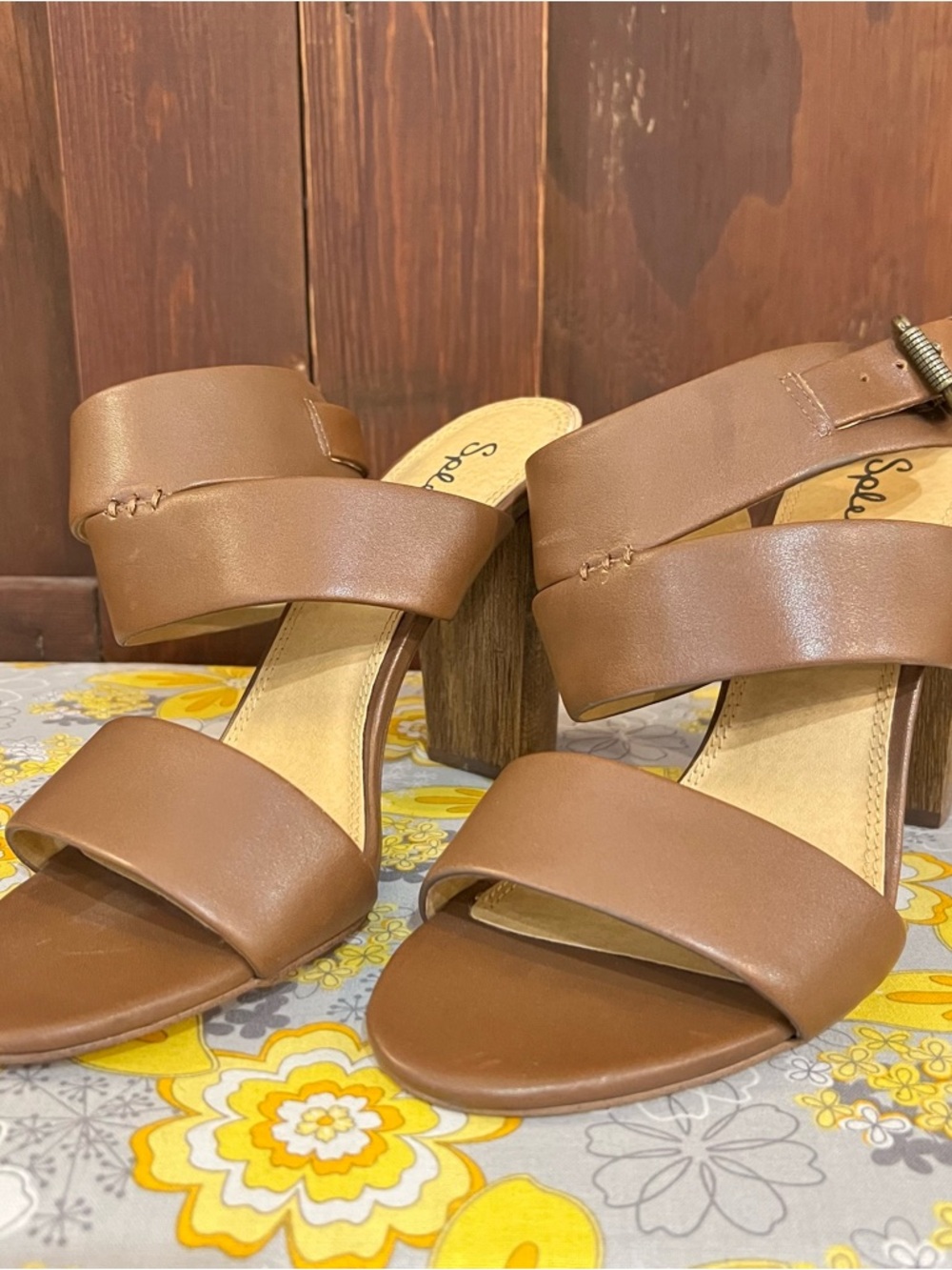 Splendid Brown Block Heel Sandals